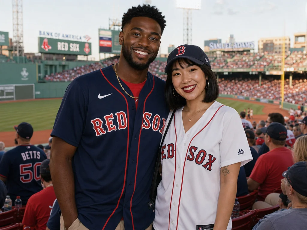 Red Sox Game — AI photo booth effect, Couple rendering