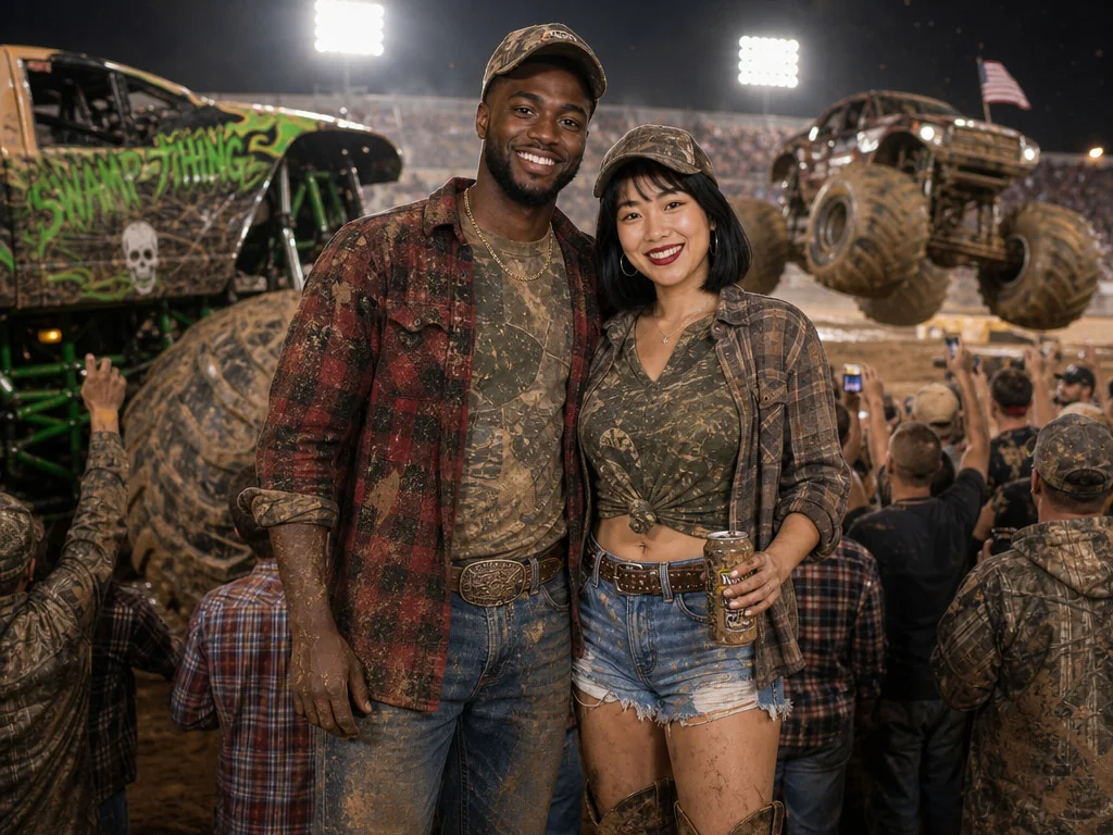 Redneck Monster Truck Rally — AI photo booth effect, Couple rendering