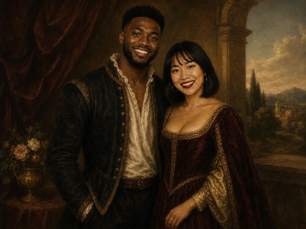 Renaissance Painting — AI photo booth effect, Couple rendering