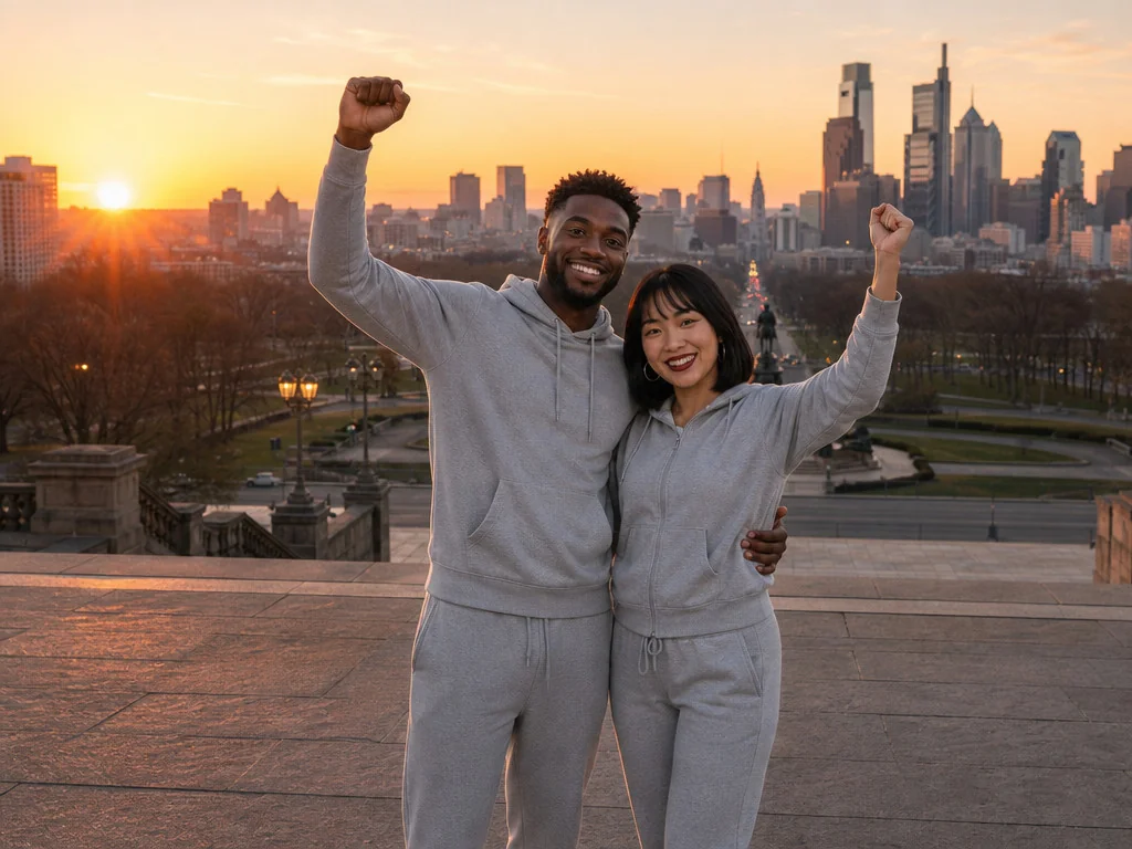 Rocky Training Steps — AI photo booth effect, Couple rendering