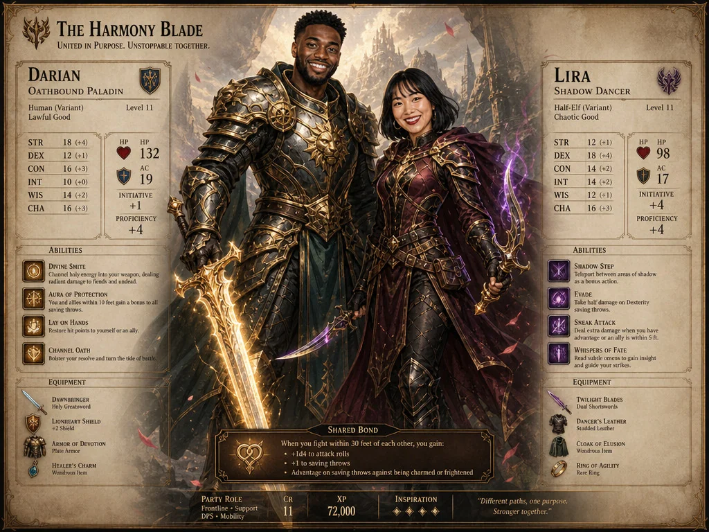 RPG Fantasy Character — AI photo booth effect, Couple rendering