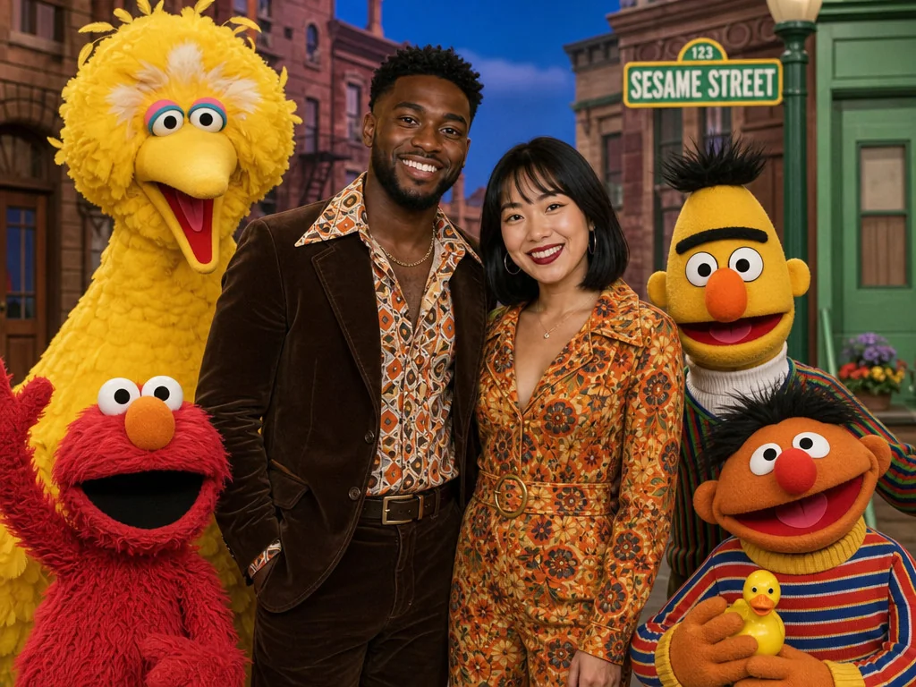 Sesame Street 70s — AI photo booth effect, Couple rendering