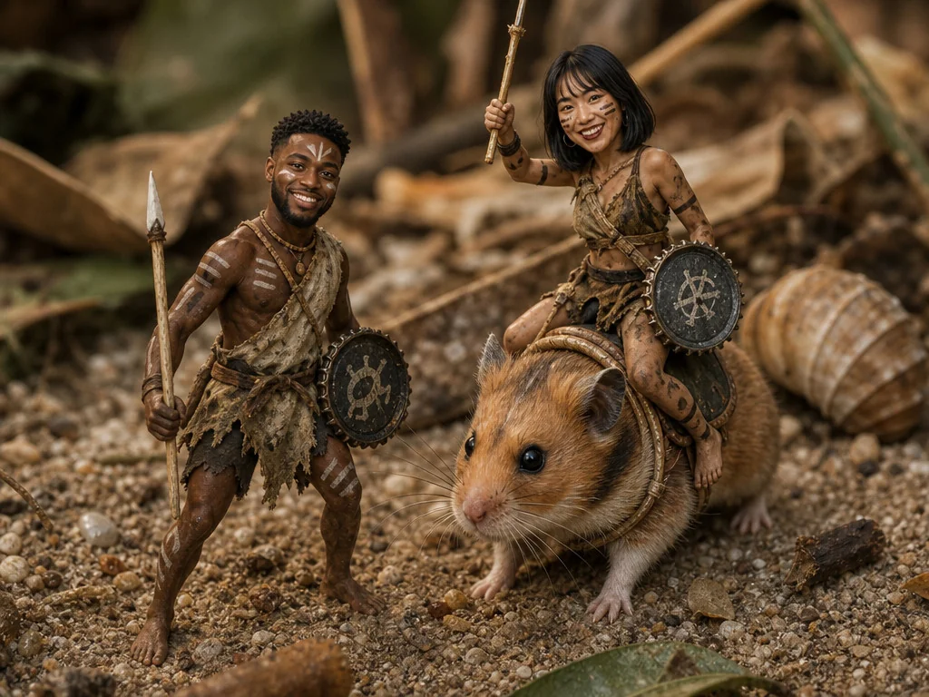 Shrunken Lord of the Flies — AI photo booth effect, Couple rendering