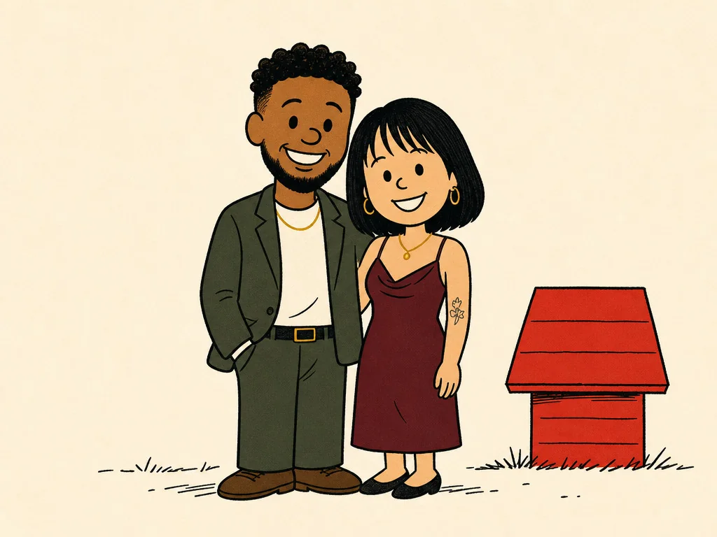 Snoopy Cartoon Style — AI photo booth effect, Couple rendering