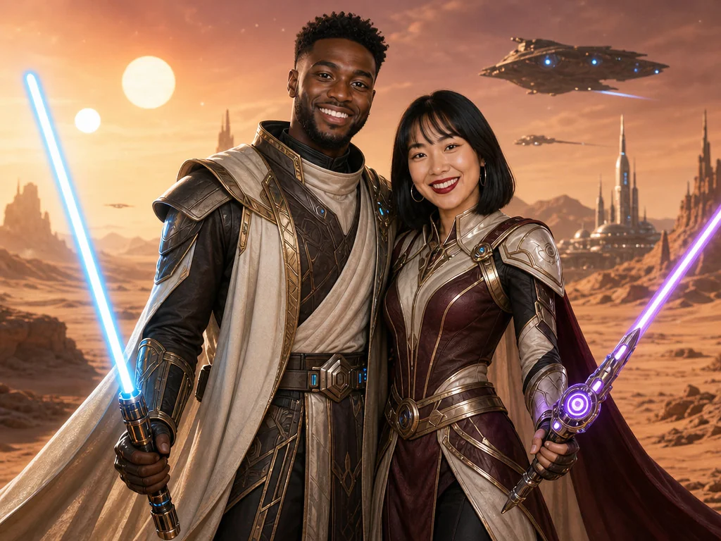 Star Wars Sci-Fi Warrior — AI photo booth effect, Couple rendering