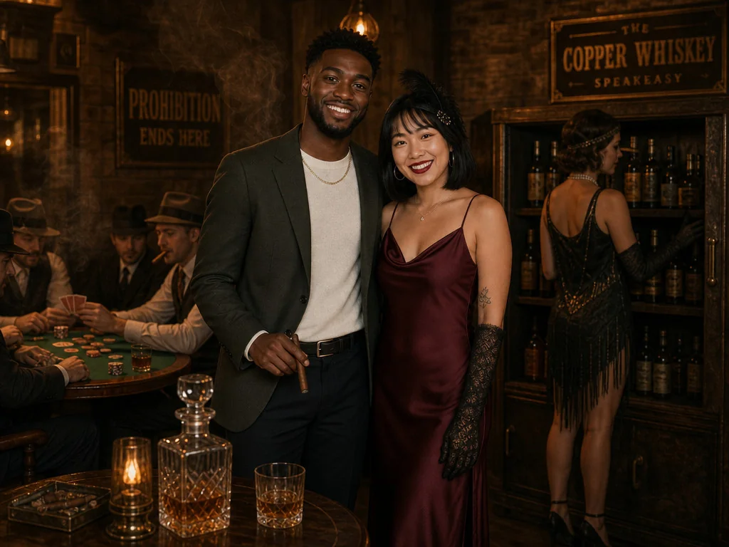 Speakeasy Back Room — AI photo booth effect, Couple rendering