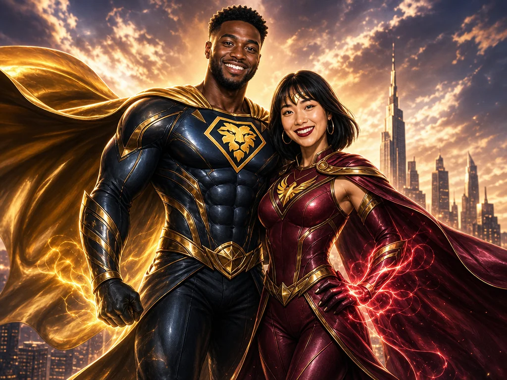 Superhero — AI photo booth effect, Couple rendering
