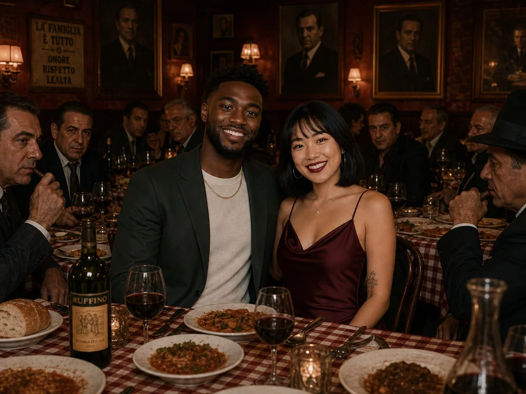 The Godfather Steakhouse Dinner — AI photo booth effect, Couple rendering