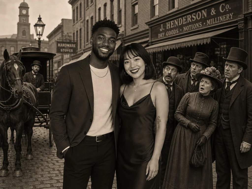 Time Traveler 1900s — AI photo booth effect, Couple rendering