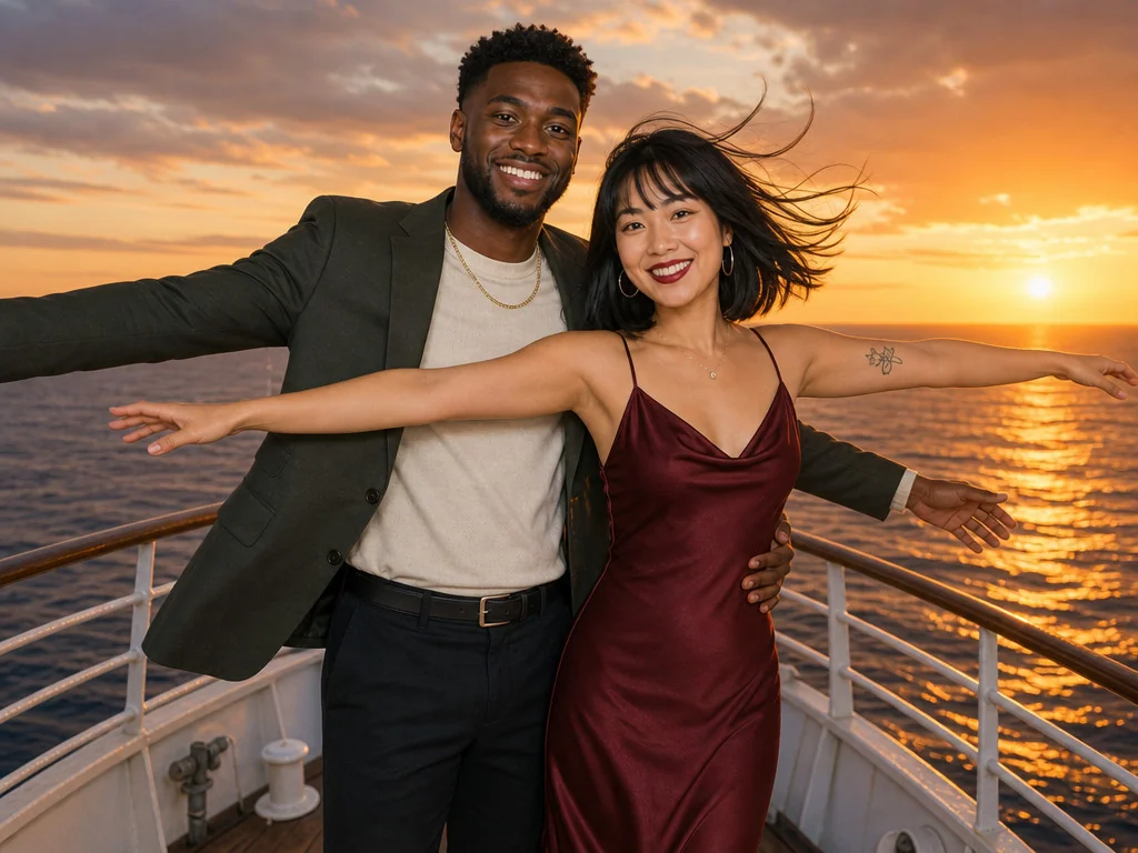Titanic Ship Bow — AI photo booth effect, Couple rendering