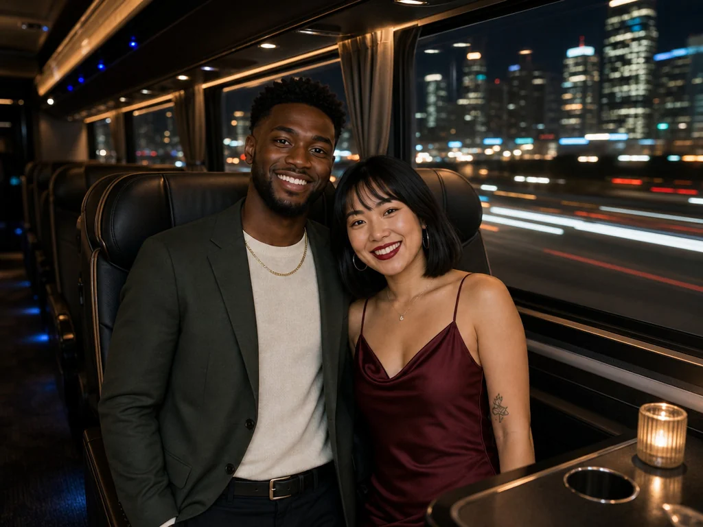 Tour Bus Hangout — AI photo booth effect, Couple rendering