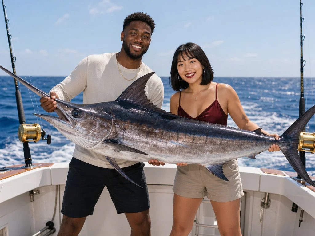Trophy Fish Catch — AI photo booth effect, Couple rendering