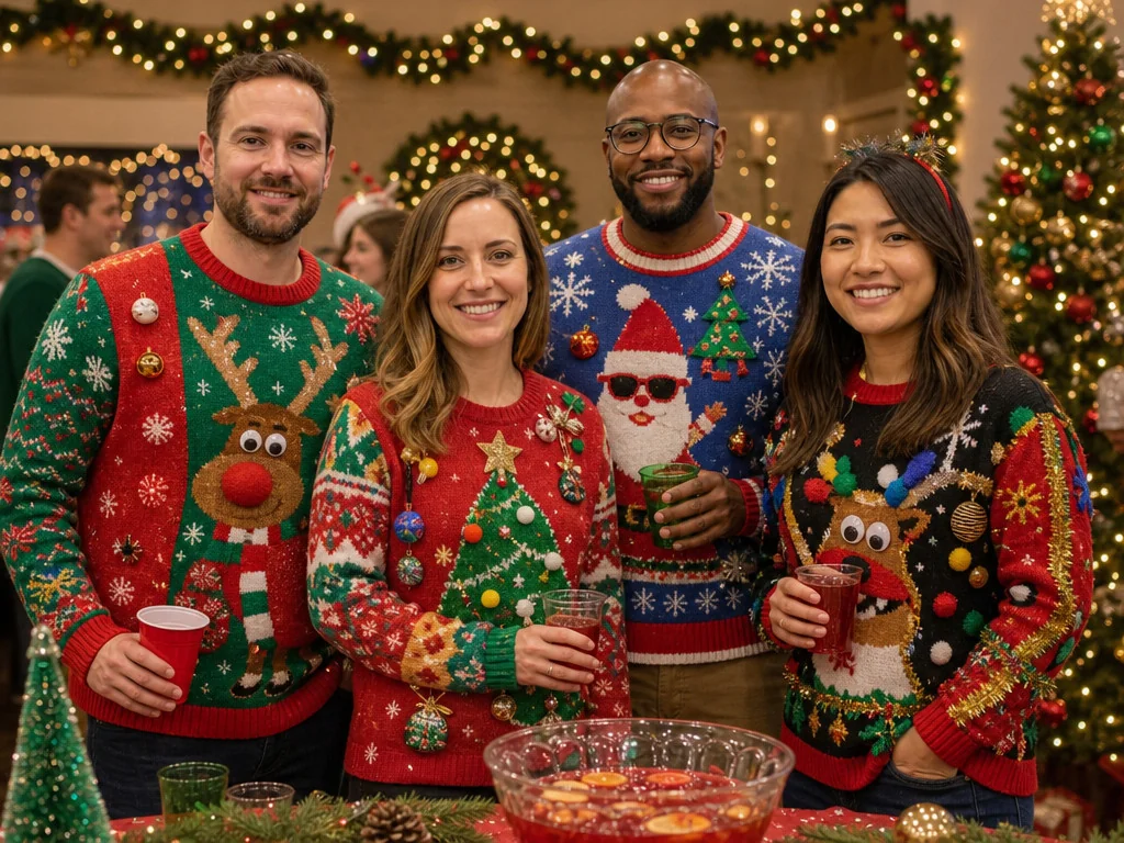 Ugly Sweater AI photo booth example
