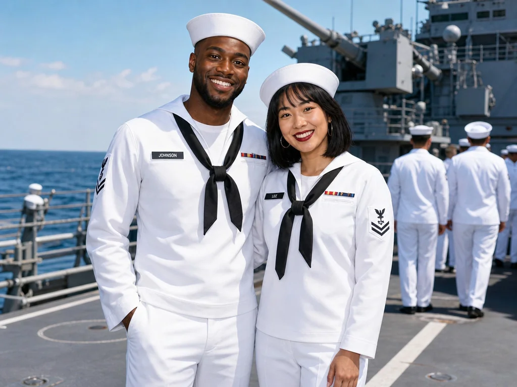 US Navy Sailor — AI photo booth effect, Couple rendering
