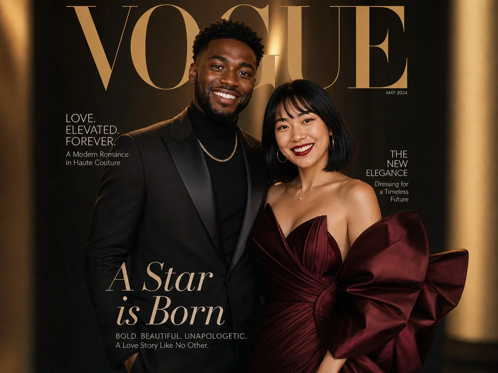 Vogue Fashion Cover — AI photo booth effect, Couple rendering