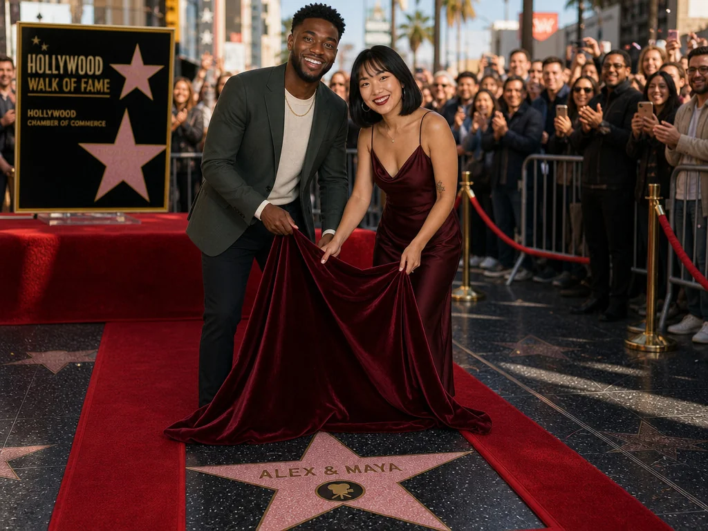 Walk of Fame Unveiling — AI photo booth effect, Couple rendering