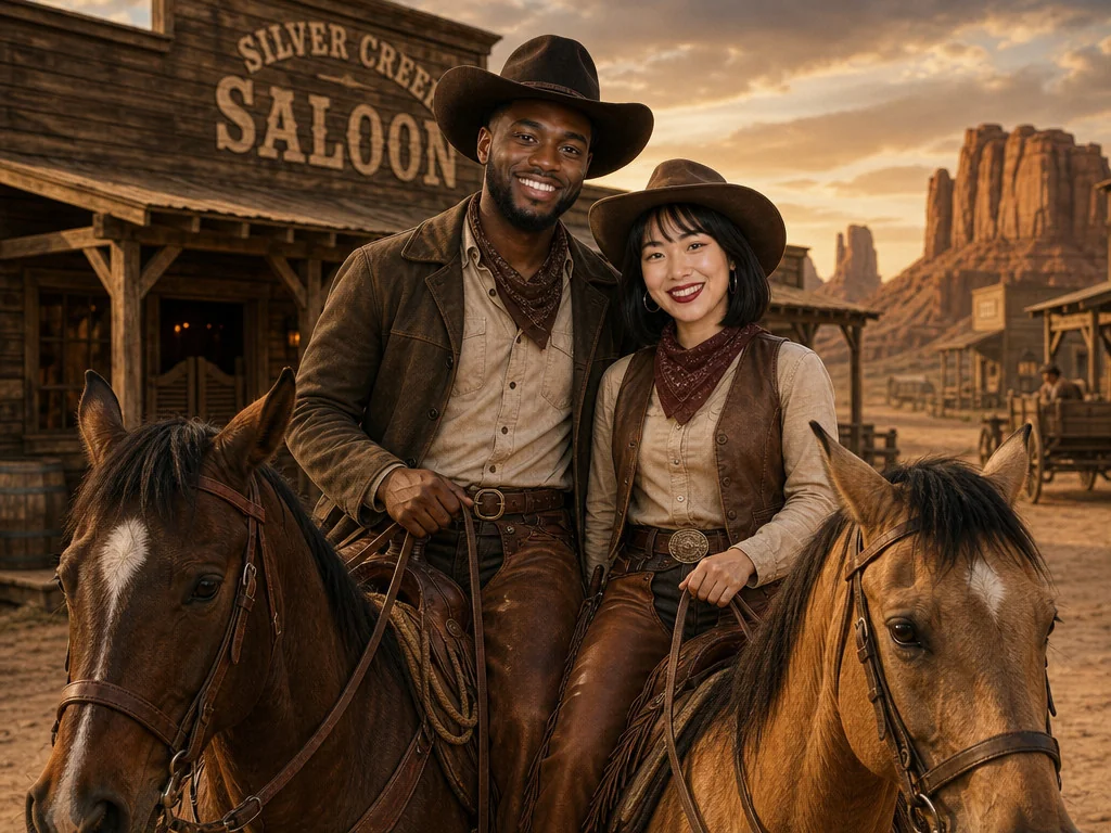 Western Cowboy — AI photo booth effect, Couple rendering