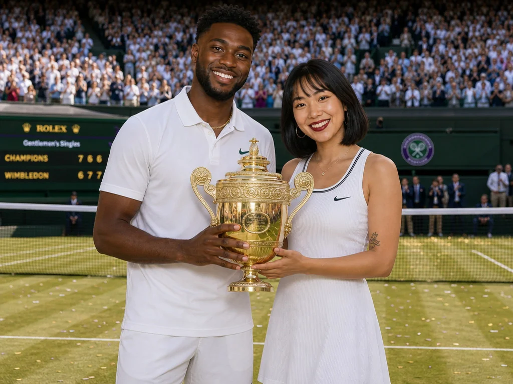 Wimbledon Trophy — AI photo booth effect, Couple rendering