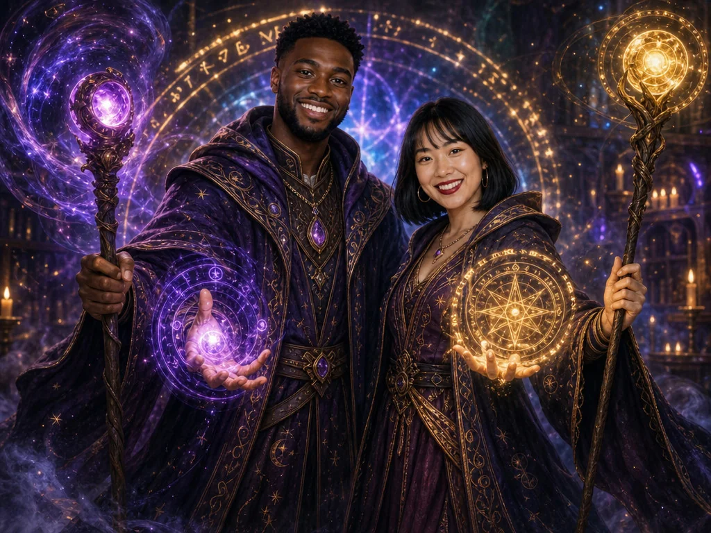 Wizard Spellcaster — AI photo booth effect, Couple rendering