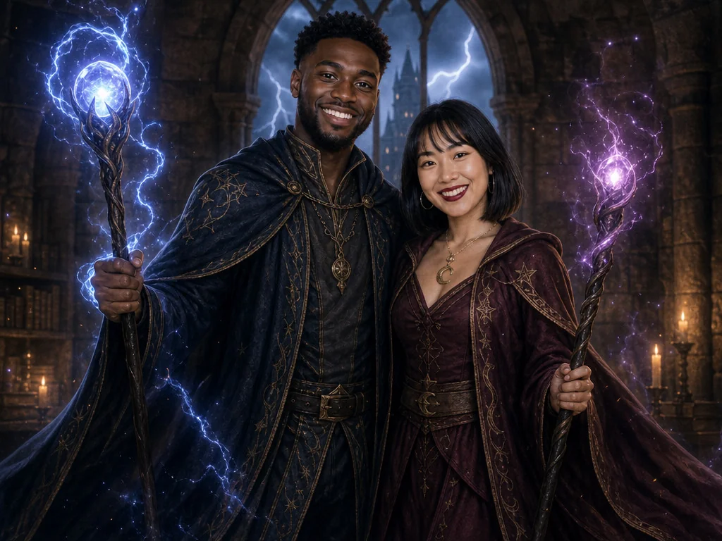 Wizard with Staff — AI photo booth effect, Couple rendering