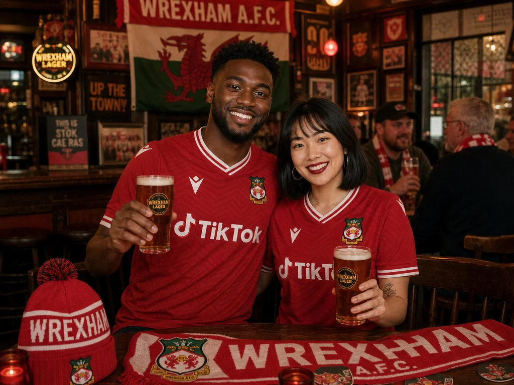 Wrexham Dragons Pub — AI photo booth effect, Couple rendering