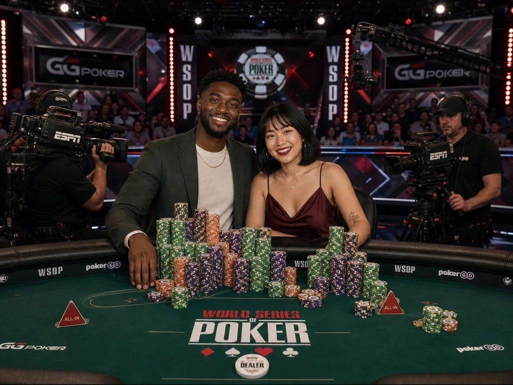 WSOP Final Table — AI photo booth effect, Couple rendering