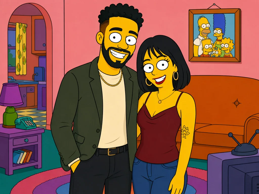 Yellow Cartoon Character — AI photo booth effect, Couple rendering