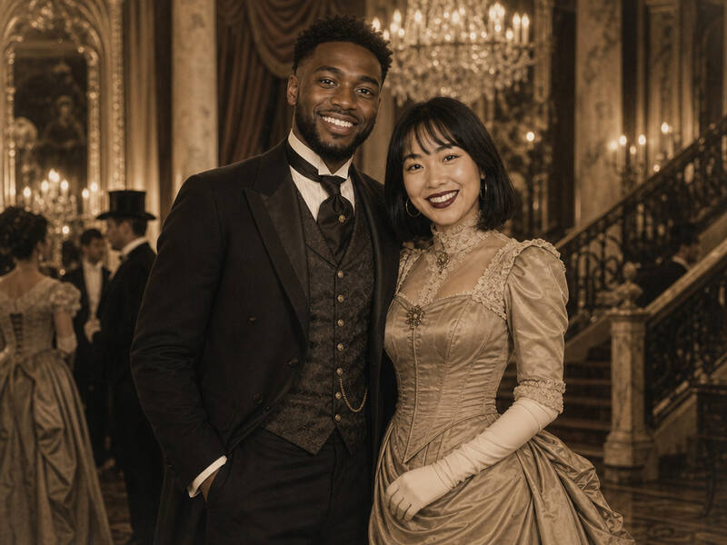 1880s Gilded Age New York AI photo booth effect