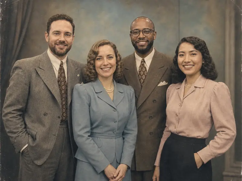1940s Colorized Portrait — group