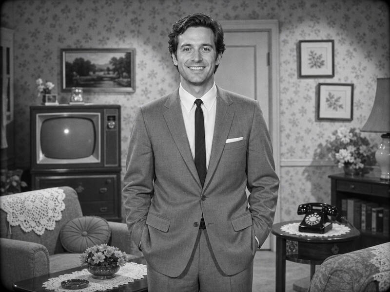 1950s TV Sitcom AI photo booth effect — Solo rendering
