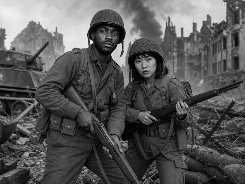 1950s WWII War Movie — couple