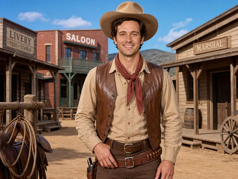1960s Western Television AI photo booth effect — Solo rendering