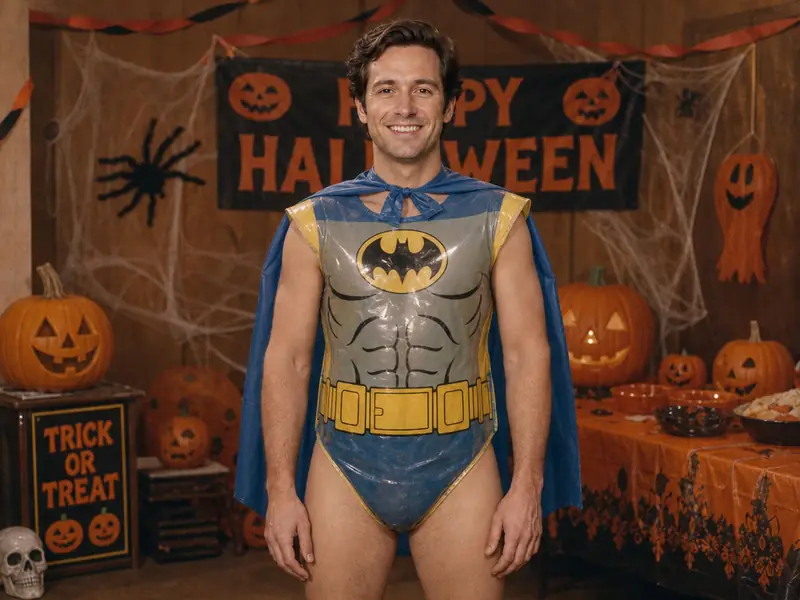 1970s Halloween Plastic Costume AI photo booth effect — Solo rendering