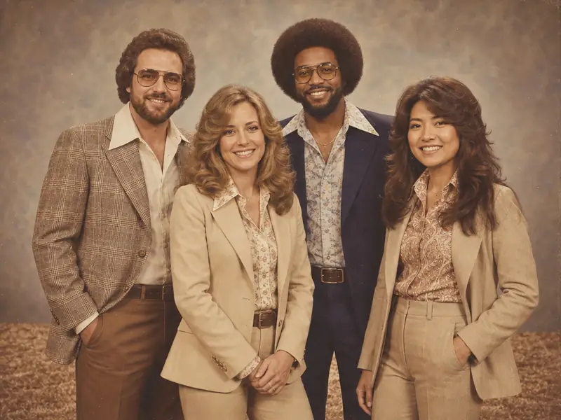 1970s Mall Portrait AI photo booth effect — Group rendering