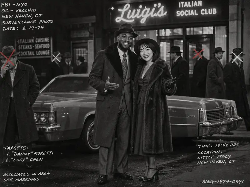 1970s Mobster FBI Recon Photo AI photo booth effect