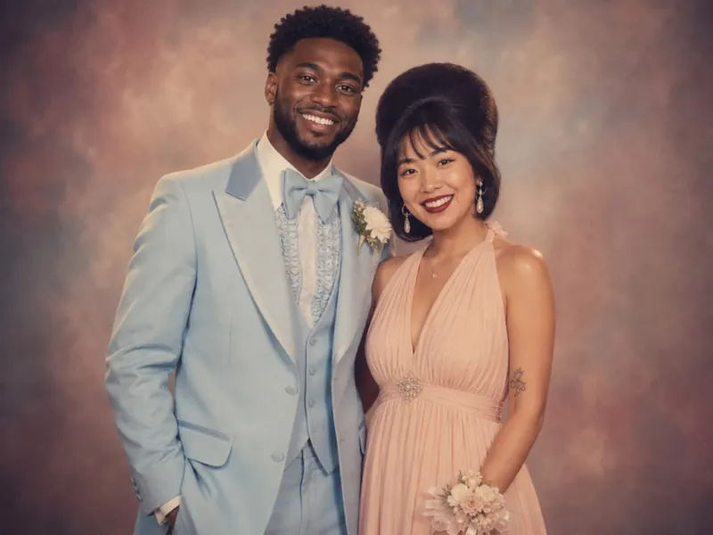 1970s Prom Portrait AI photo booth effect