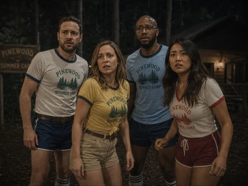 1970s Slasher Movie AI photo booth effect — Group rendering