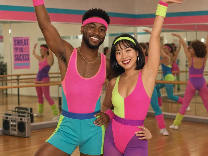 1980s Aerobics Class AI photo booth effect