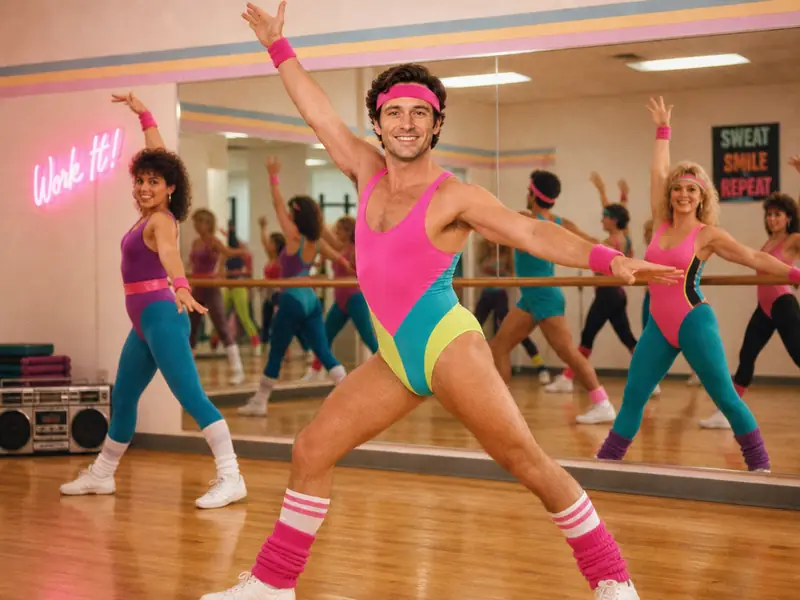 1980s Aerobics Class AI photo booth effect — Solo rendering