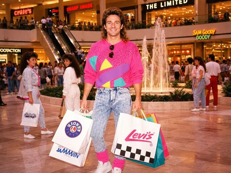 1980s Mall Shopping AI photo booth effect — Solo rendering