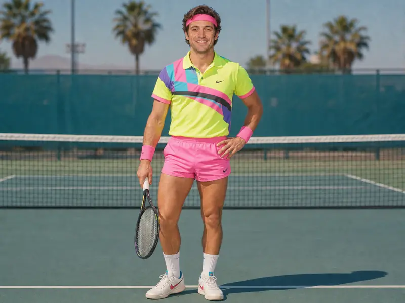 1980s Tennis Player AI photo booth effect — Solo rendering
