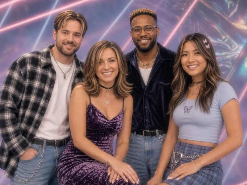 1990s Mall Portrait AI photo booth effect — Group rendering