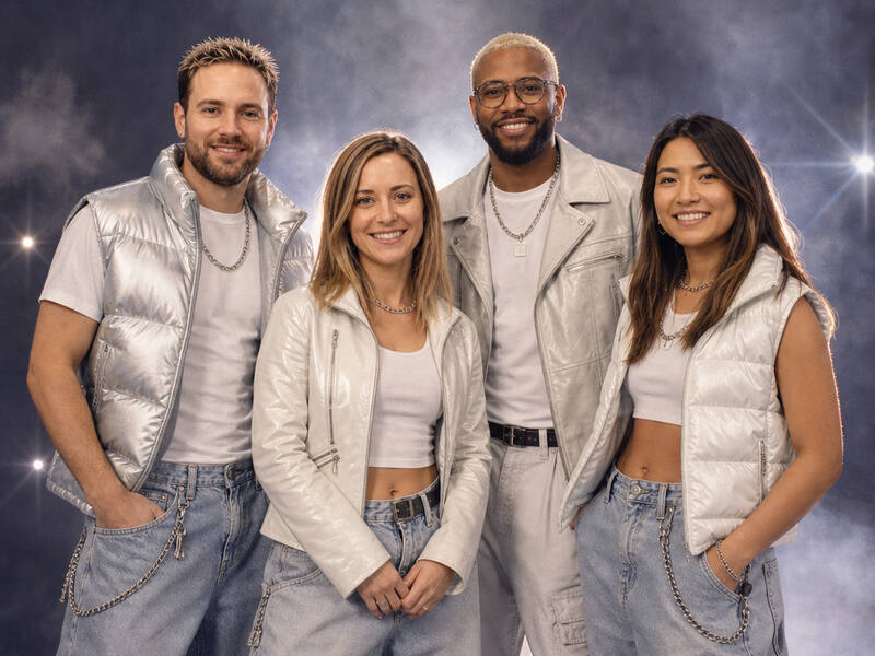 90s Boy Band Album Shoot AI photo booth effect — Group rendering