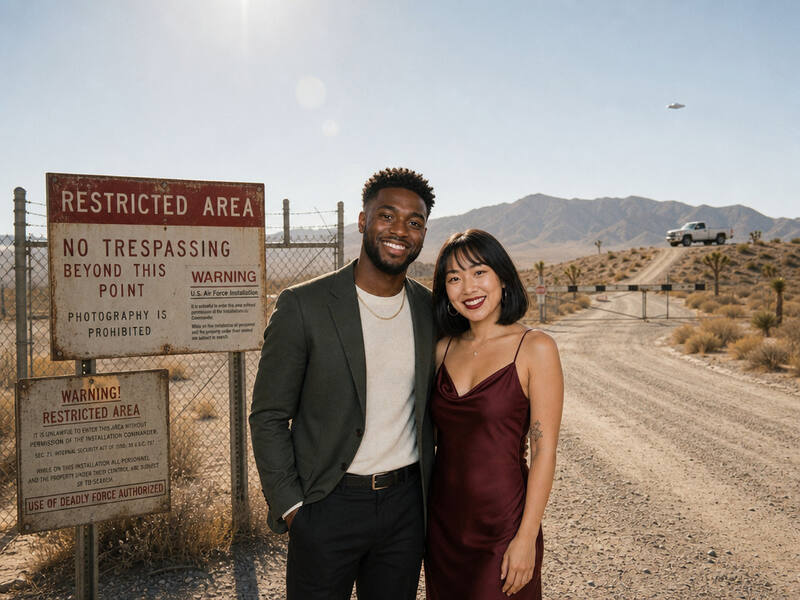 Area 51 Desert Stop AI photo booth effect