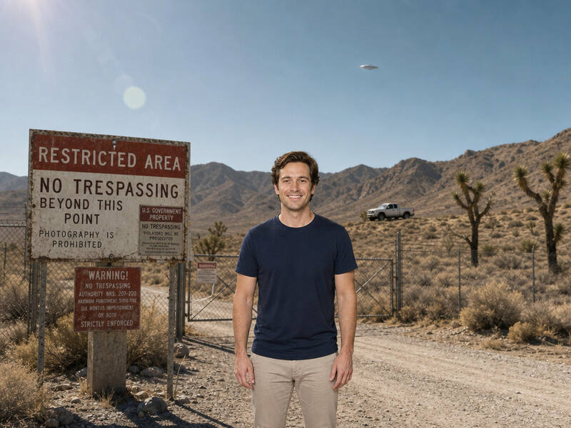 Area 51 Desert Stop AI photo booth effect — Solo rendering