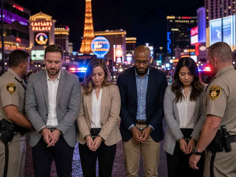 Arrested on the Strip AI photo booth effect — Group rendering