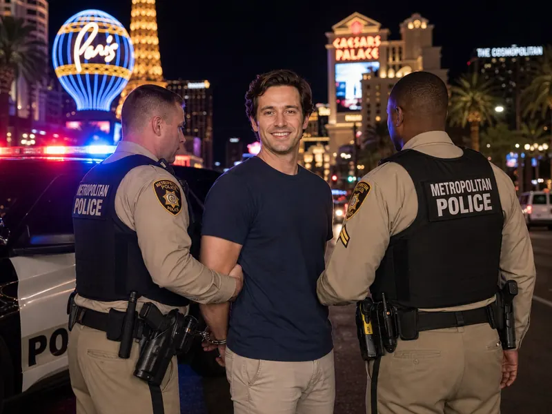 Arrested on the Strip AI photo booth effect — Solo rendering