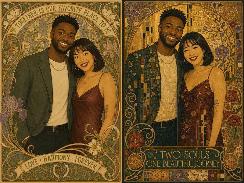 Art Nouveau Illustration — couple
