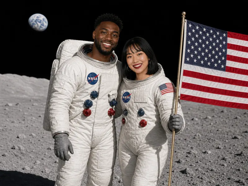 Astronaut on the Moon — couple