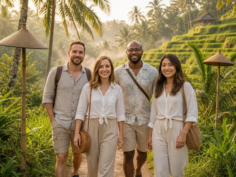 Bali Rice Terraces AI photo booth effect — Group rendering